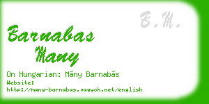 barnabas many business card