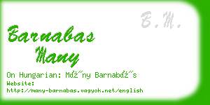 barnabas many business card